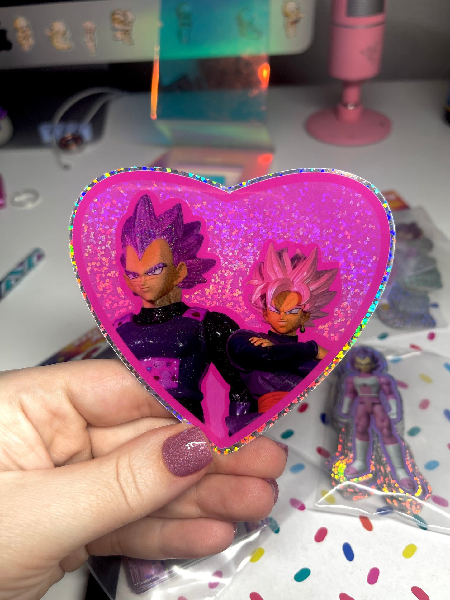 💖 Galactic Bros Holographic Heart Sticker 💖